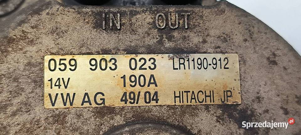 ALTERNATOR VOLKSWAGEN PHAETON 059903023 Lipno