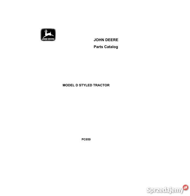 John Deere model DM katalog części