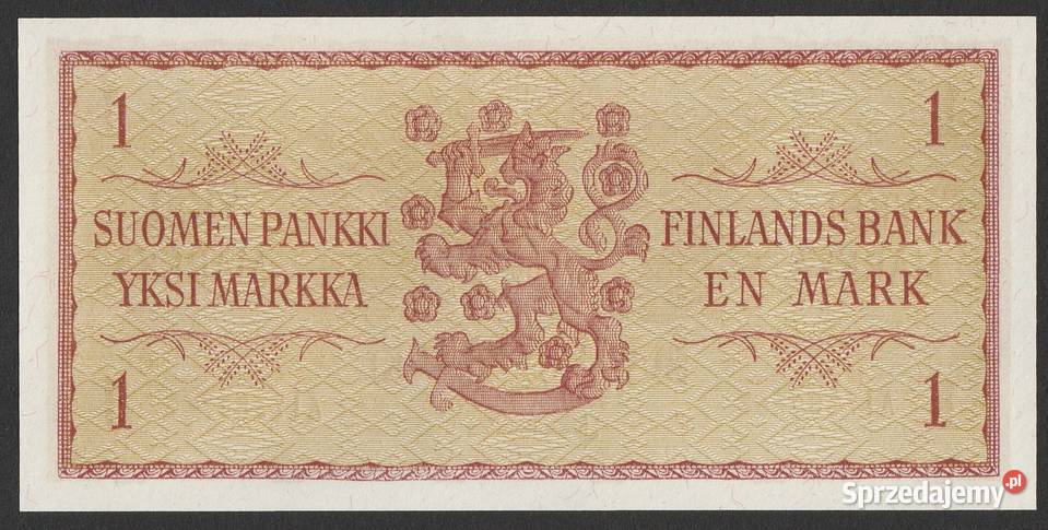 FINLANDIA 1 MARKKAA MARKA 1963 STAN BANKOWY UNC Numizmatyka Łódź