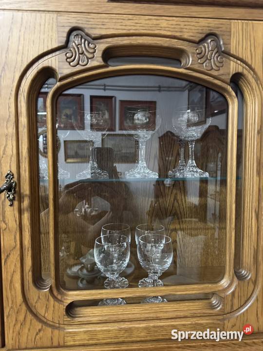 Zestaw dębowy komoda i witryna wisząca Ełk sprzedam