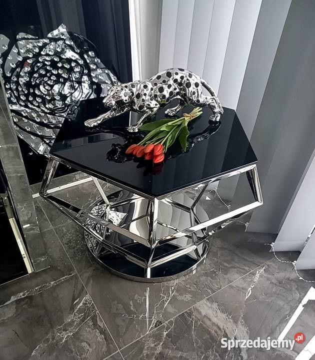 Stolik kawowy ława Diamentino Srebrny 80x80x50 Golkowice