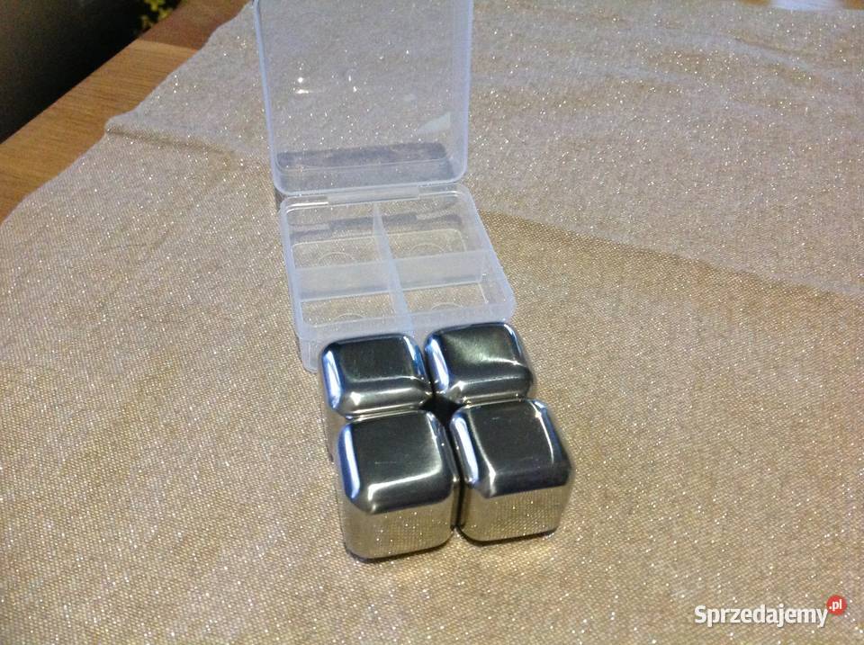 Kostki do Whisky ze Stali Nierdzewnej Metalowe 4 Nowa Sól