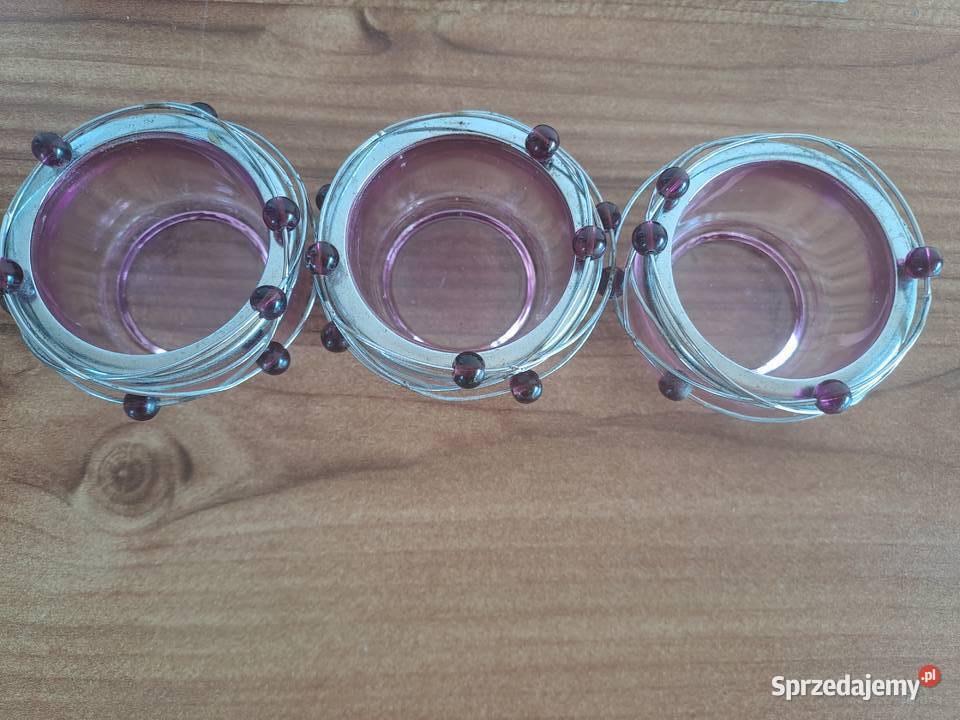 3x Świecznik tealight Fioletowy Świeczniki na Dekoracje i ozdoby Warszawa sprzedam