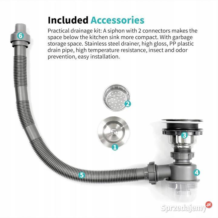 Zlewozmywak granitowy czarny zlewozmywak DALUOBO Myszyniec