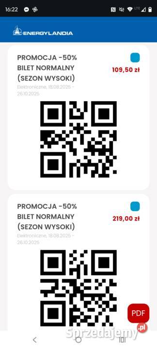 Bilety do energylandi Pozostałe Szymbark