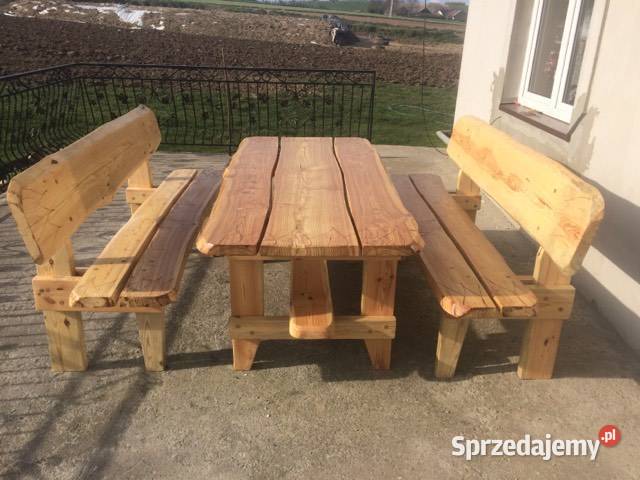 Meble Ogrodowe Drewniane Biesiadne 5 grubości małopolskie Miechów