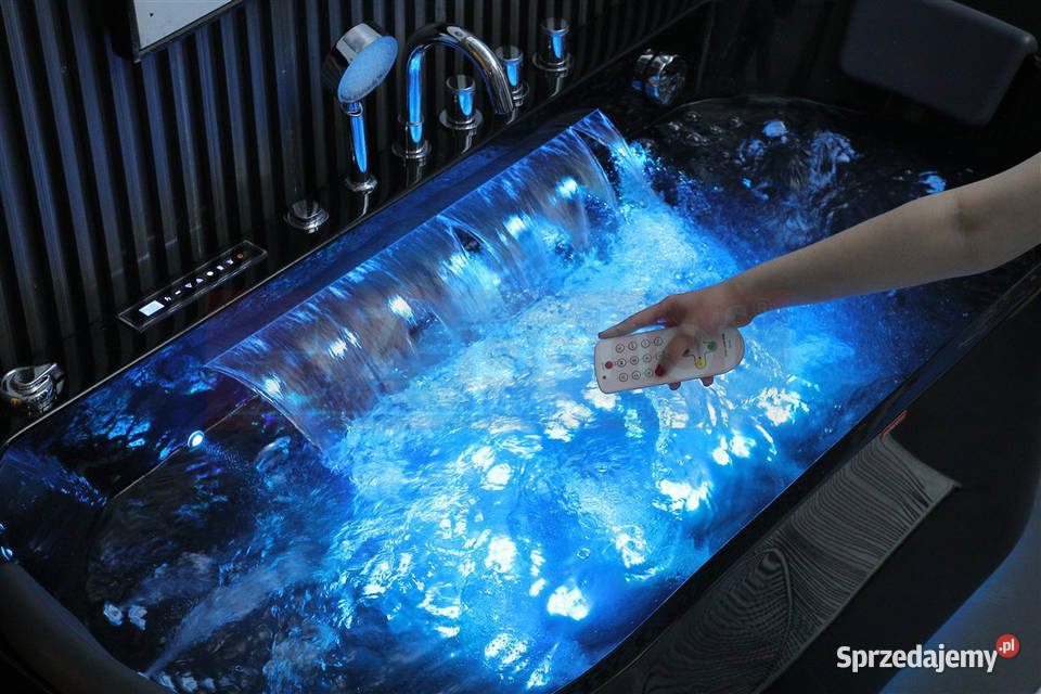Czarna Wanna z hydromasażem EBC802 prostokątna podlaskie