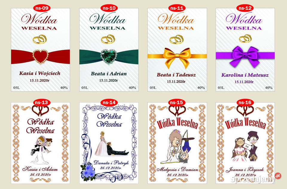Naklejki Etykiety na wódkę alkohol butelki Dąbrowa Górnicza