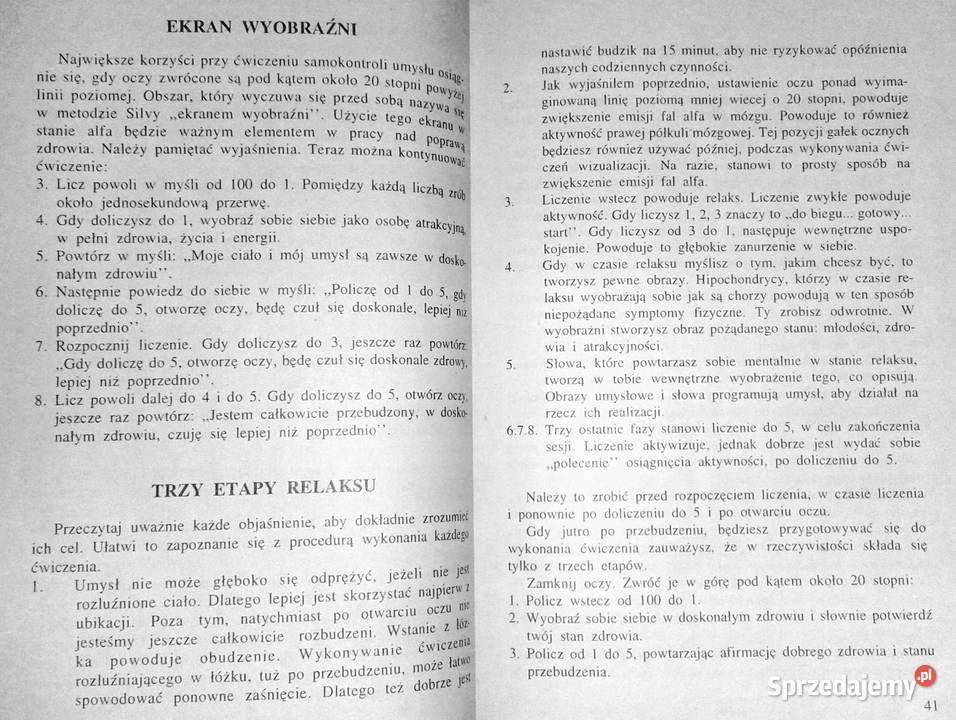 Samouzdrawianie metodą Silvy Jose Silva Robert Rok wydania 2000 lubelskie