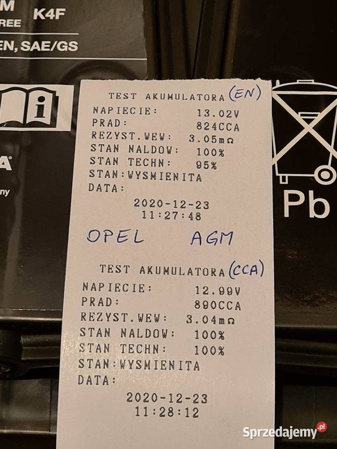 Akumulator Opel AGM 80Ah 800A oryginał IGŁA Rok produkcji 2017 dolnośląskie