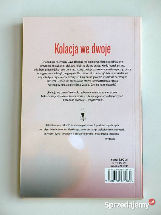 Kolacja we dwoje Mike Gayle Kraków sprzedam