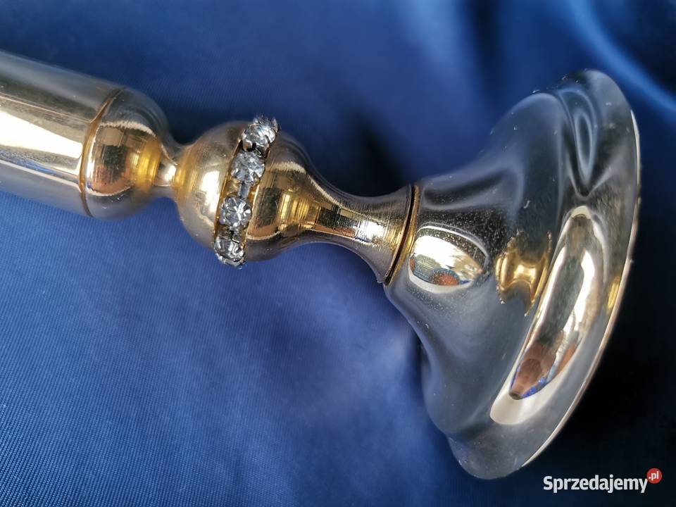 świecznik platerowany 24k złotem lubelskie Lublin