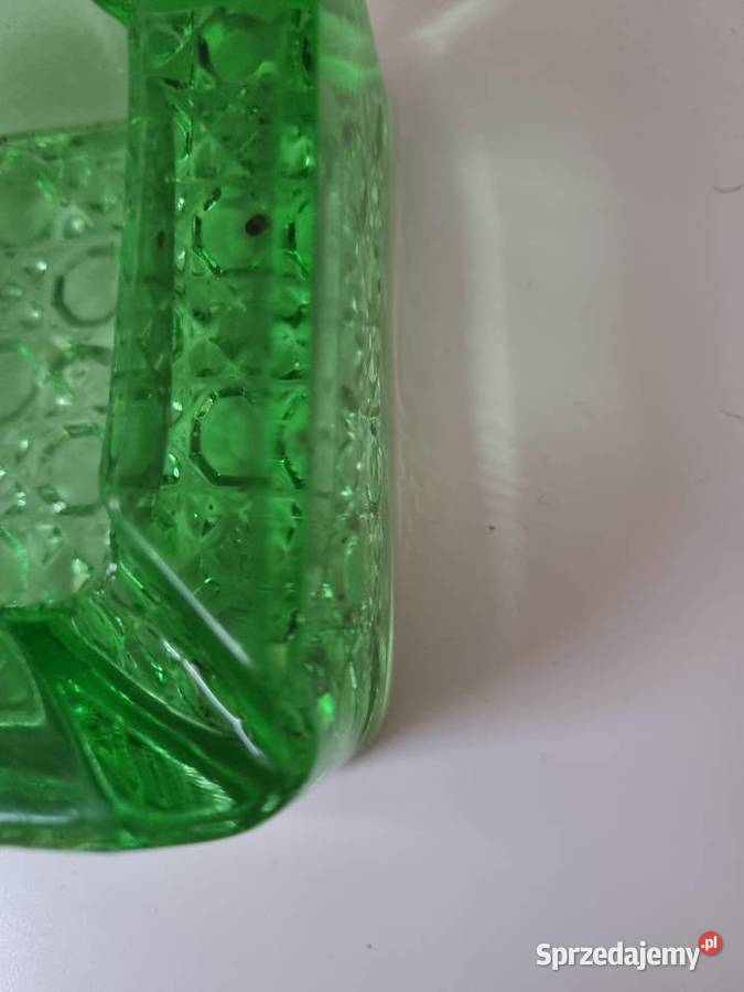Popielnica zielone szkło PRL Lublin
