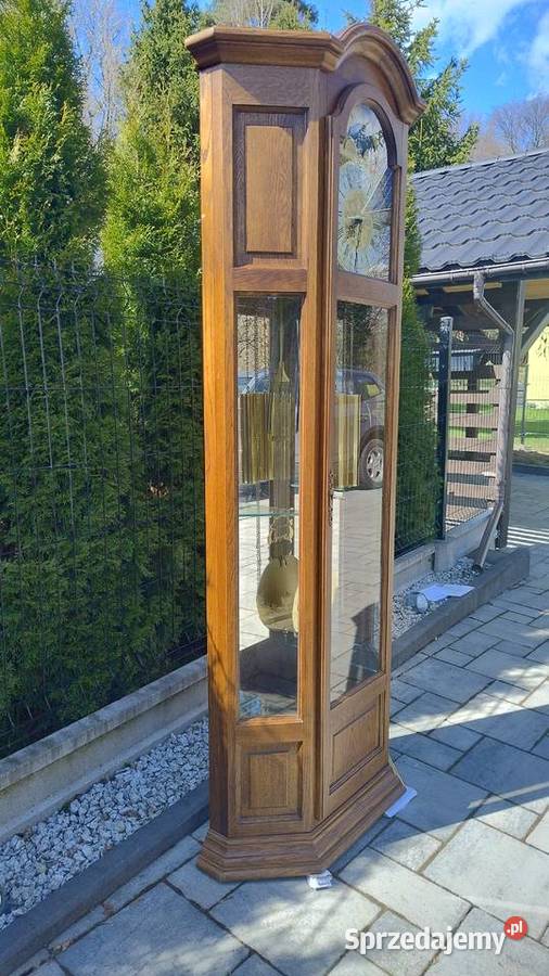 Zegar stojący w skrzyni dębowej witryna podkarpackie Iwonicz-Zdrój sprzedam
