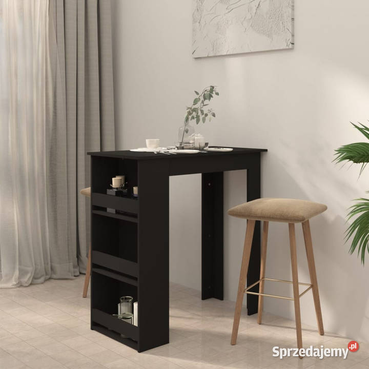 Stolik barowy z półkami czarny 102x50x1035 Warszawa