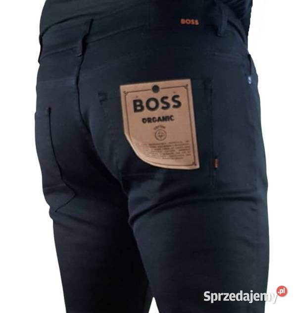 Czarne jeansy Hugo Boss Delaware Orange Slim Rozmiar M