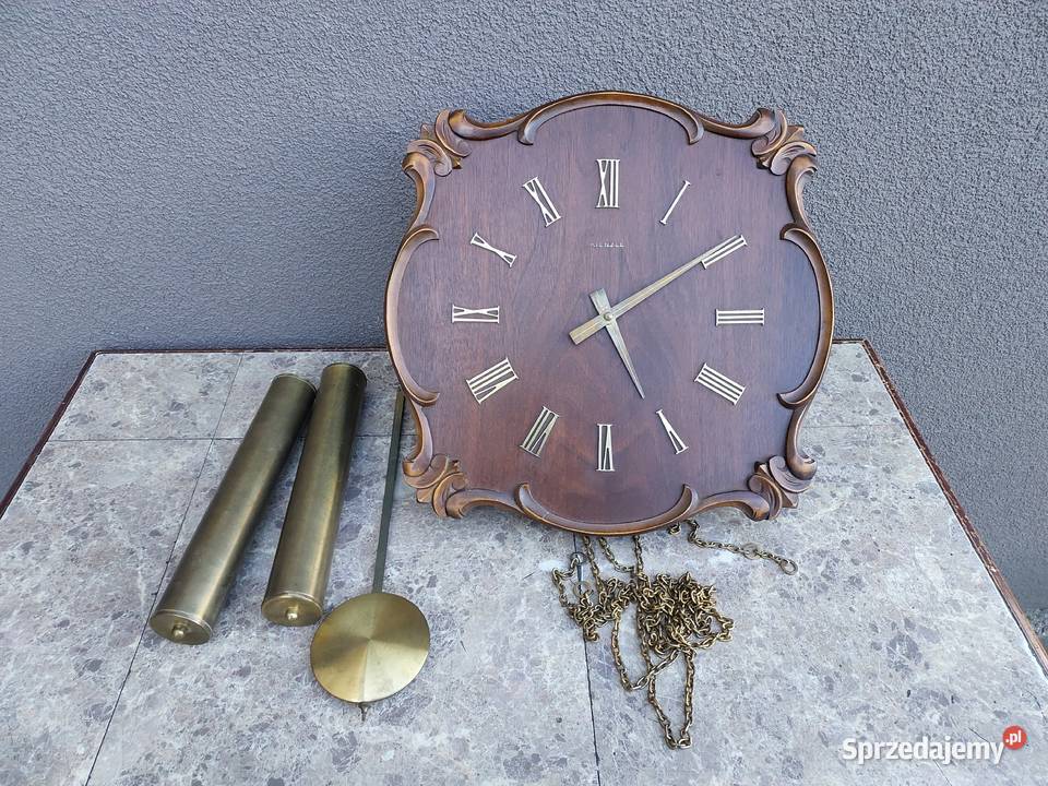 117 Stary zegar ścienny wagowy Kienzle brązowy pomorskie Tczew