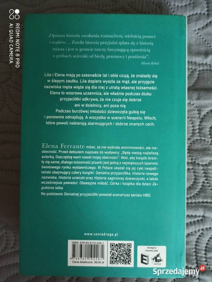 HISTORIA NOWEGO NAZWISKA Elena Ferrante Rok wydania 2017 Proza i poezja