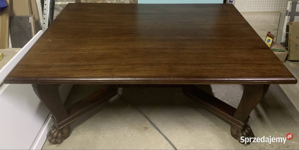 Stół drewniany z lwimi nogami 160x115 Warszawa
