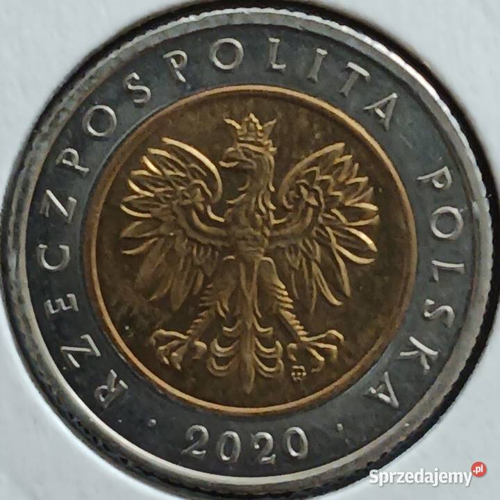 5 Złotych 2020 r 1 błąd mennicy Numizmatyka Konin