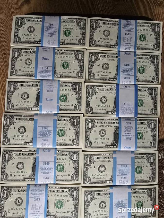 Banknoty USD paczka bankowa lubelskie Chełm