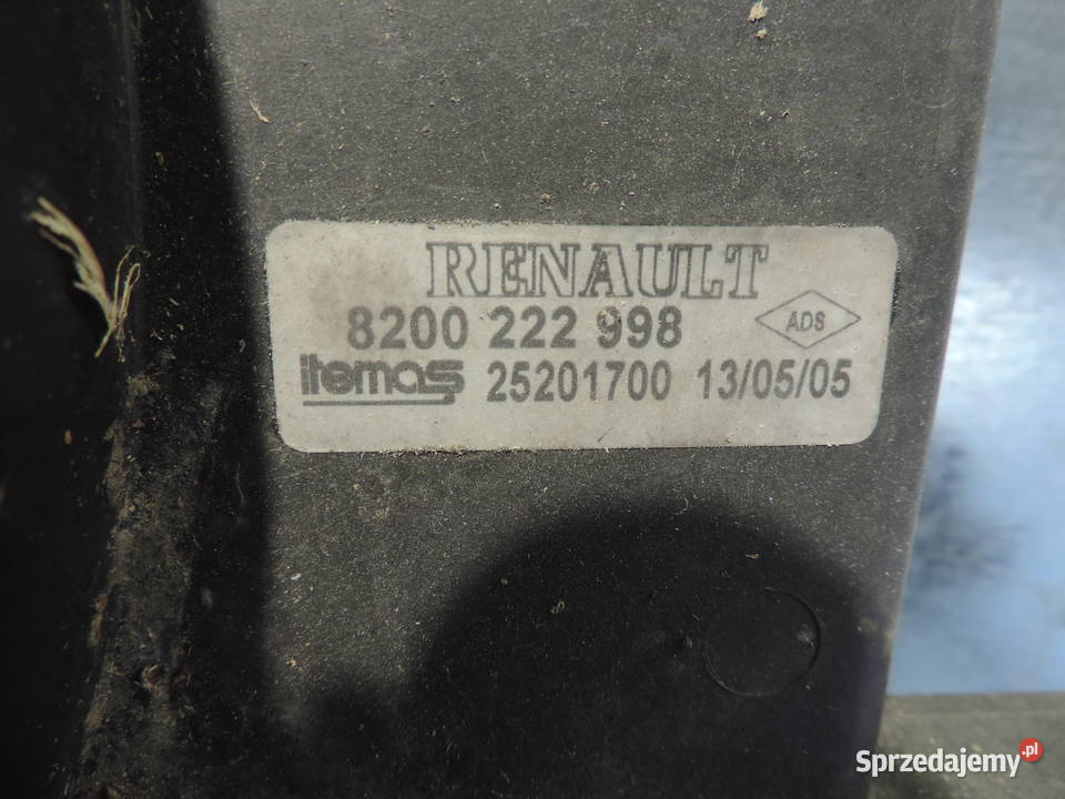 WENTYLATOR CHŁODNICY MEGANE II 16 16V 8200222998 Wentylatory chłodnicy małopolskie Nowy Sącz