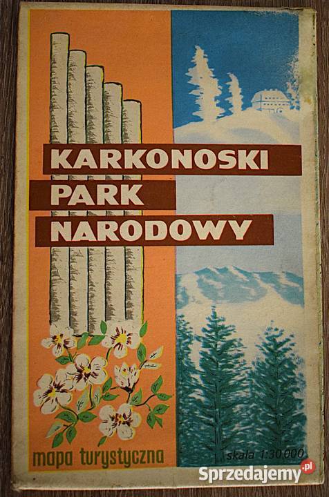 Karkonoski Park Narodowy mapa turystyczna z 1986 Chełmno