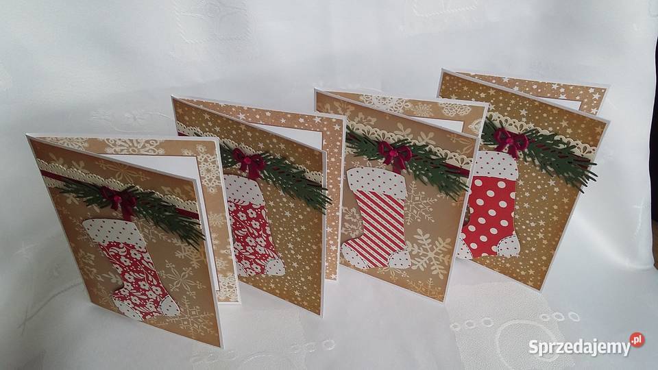 Ręcznie robione kartki na Boże Narodze Skarpeta kujawsko-pomorskie Zbójno sprzedam