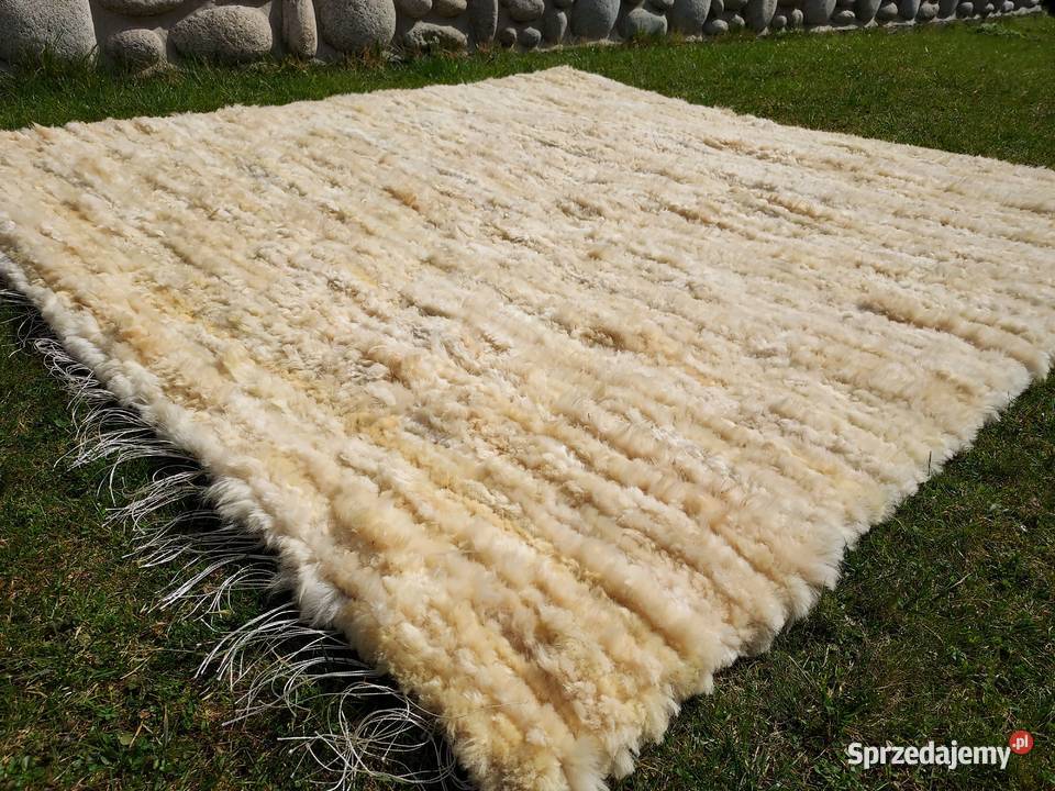 Skórzany Dywan z Wełny Owczej 200x200 Dywan ze małopolskie Szaflary