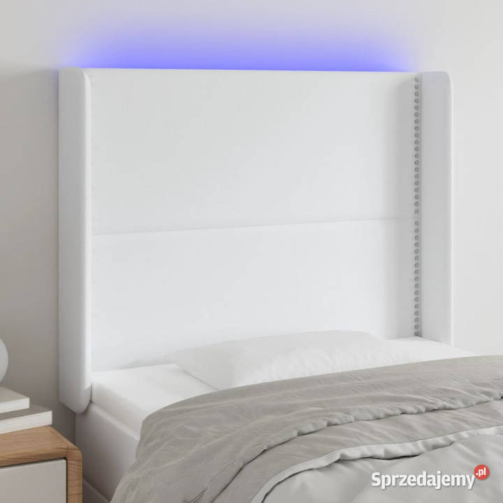 Zagłówek do łóżka z LED biały 103x16x118128 Warszawa