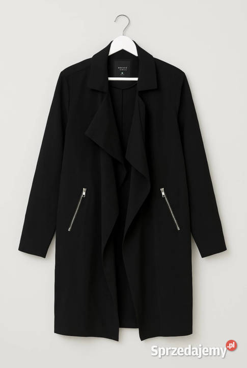 Czarny płaszcz trenchwaterfall na jesień wiosnę Wiosenna/Jesienna  Łódź sprzedam