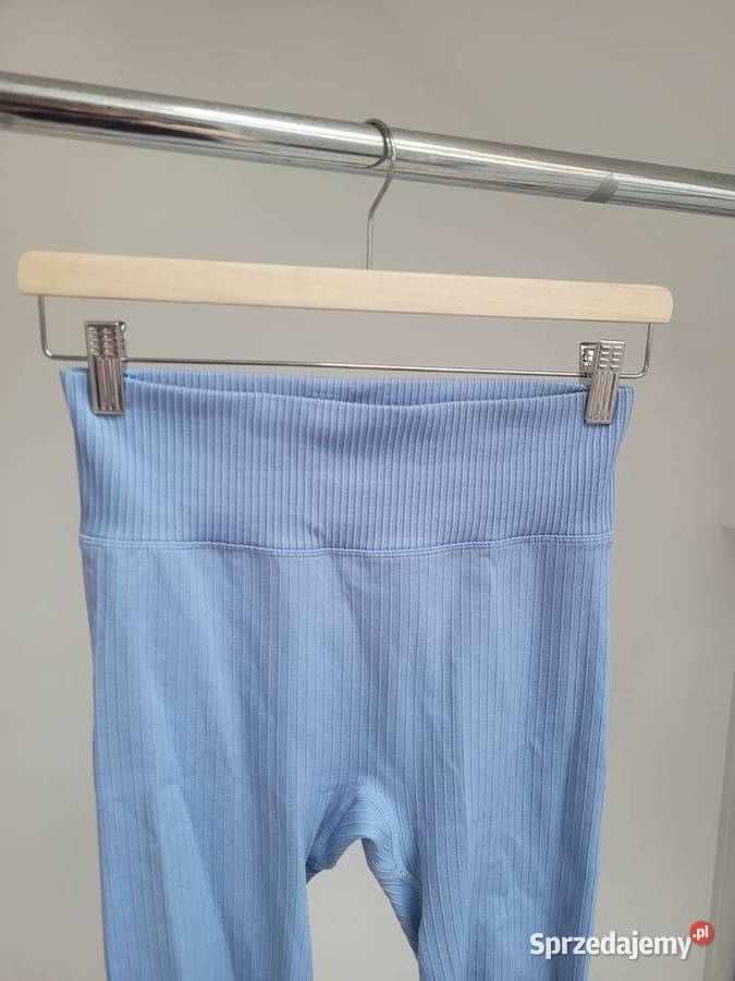 Jasnoniebieskie legginsy w prążki Liszki