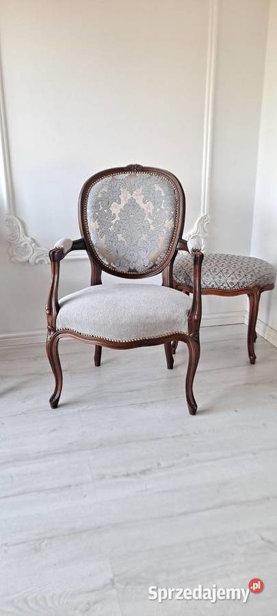 Stylowy fotel krzesło ornament Ludwik Szczecin