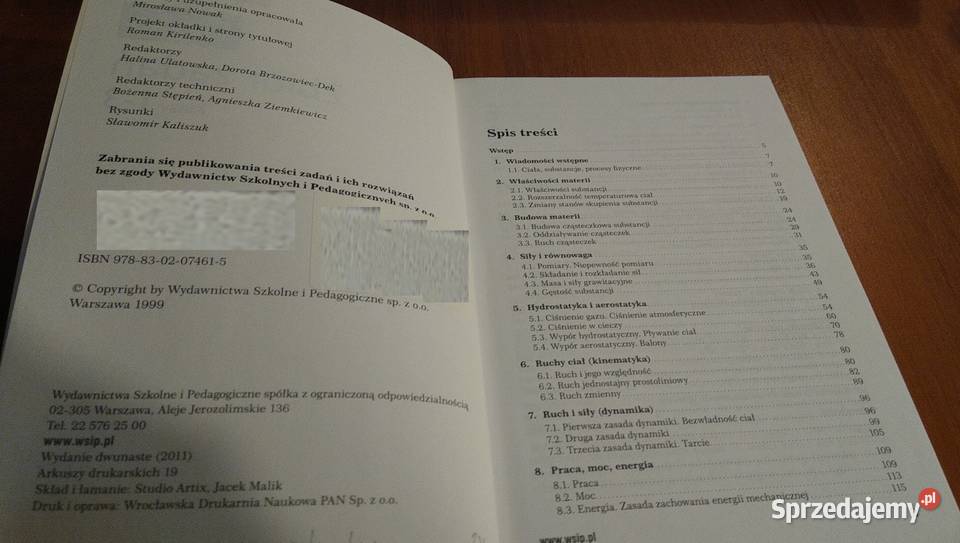 Fizyka zbiór zadań klasy 13 Gimnazjum Romuald fizyka Gdańsk