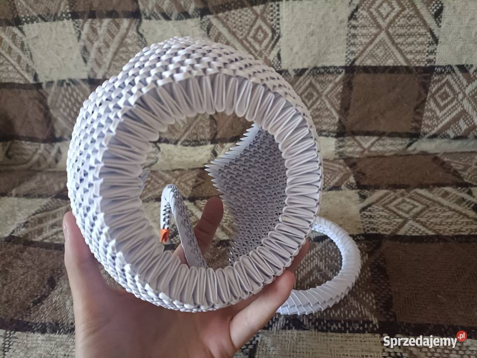 Duży Łabędź Biały Origami Modułowe 3D pomorskie