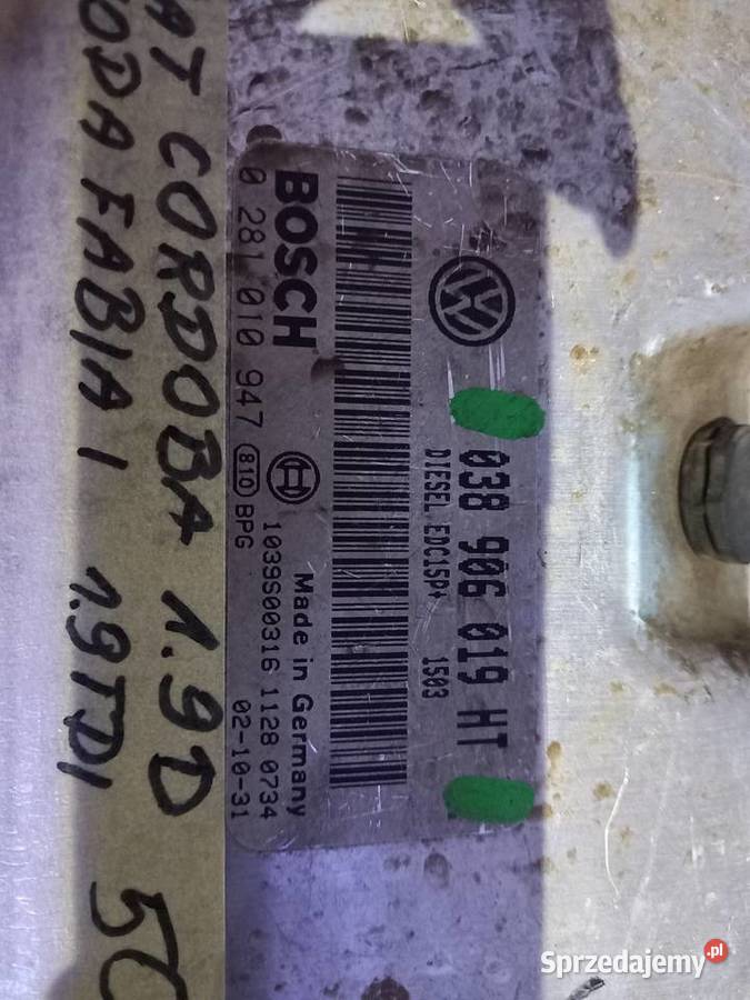 Komputer sterownik silnika 038906019HT osobowe wielkopolskie Margonin