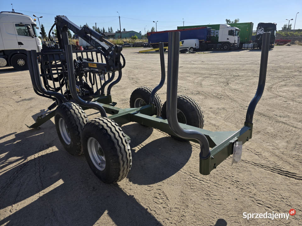Przyczepa leśna do zrywki FARMA T6 żuraw C42 Rudolfowo sprzedam