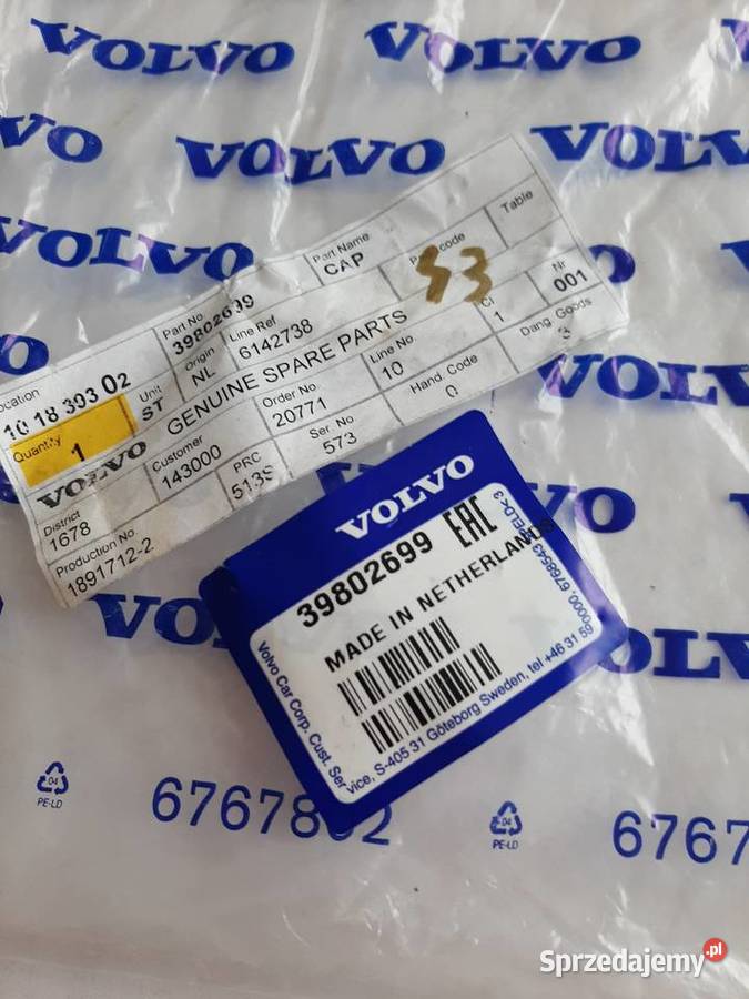 ZAŚLEPKA PRAWA SPRYSKIWACZA OE VOLVO V60 S60 Oświetlenie Świechocin