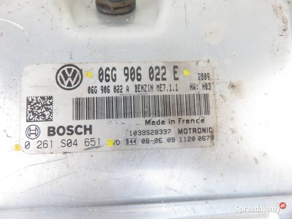 STEROWNIK VW TOURAN I 20 06G906022E 0261S04651 małopolskie