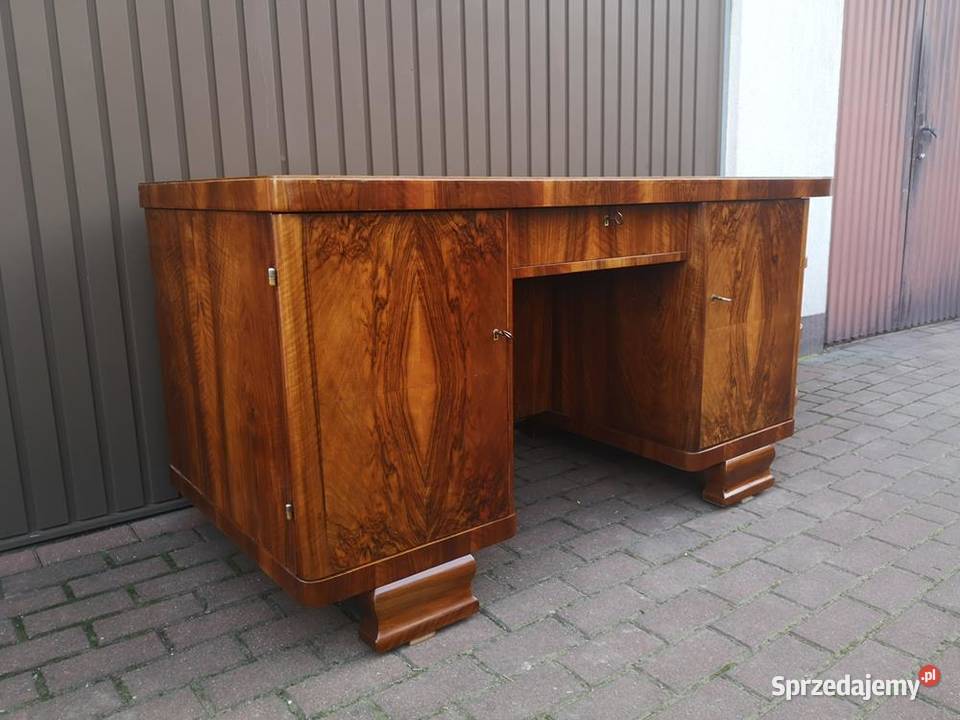 Biurko ARTDECO Unikat Orzech Zgrabne Stare Antyk Meble Swarzędz sprzedam