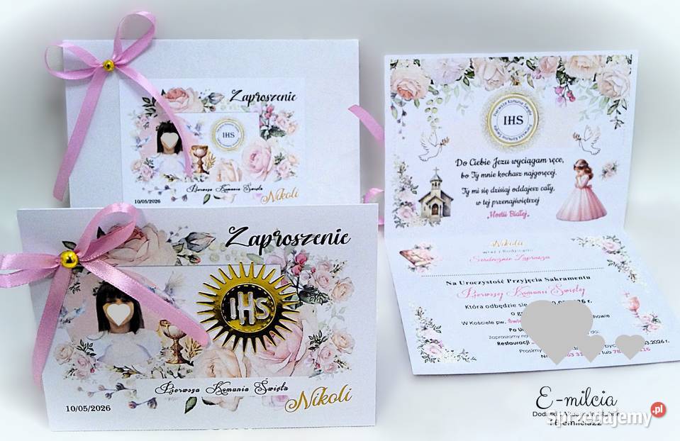 Zaproszenia I Komunia Św spersonalizowane z Pozostałe Zielona Góra
