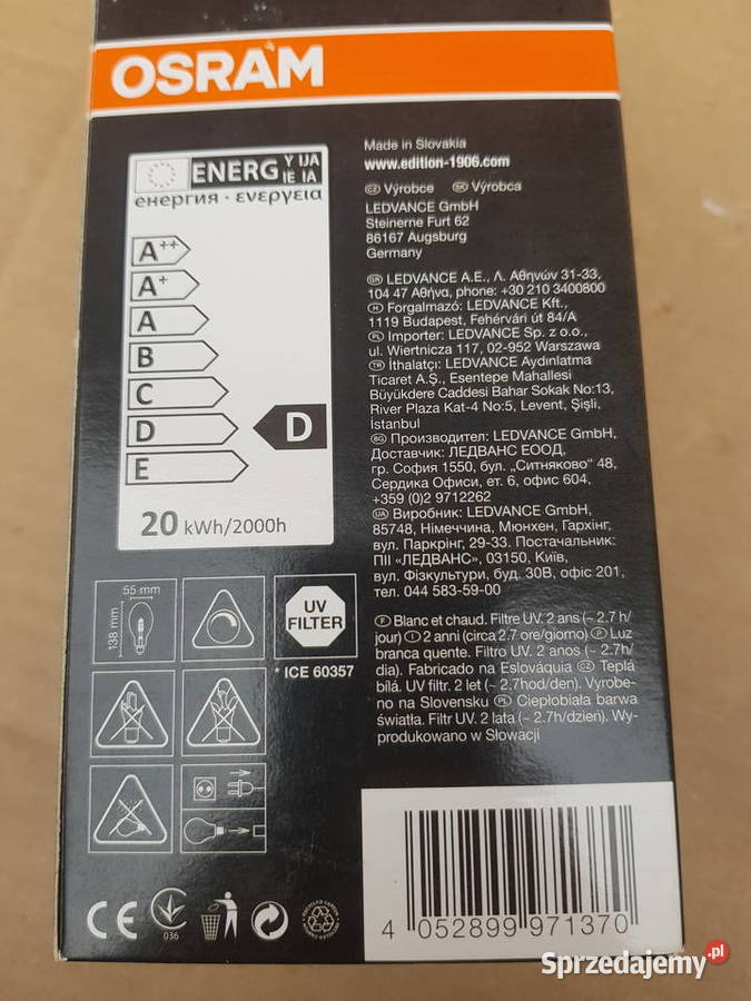 Żarówka Tradycyjna Halogenowa OSRAM Vintage 1906 Warszawa