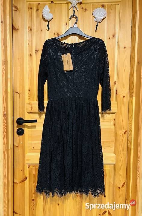 Czarna elegancka sukienka koronkowa NOWA rozmiar Koronkowa  Spódnice i sukienki Reda