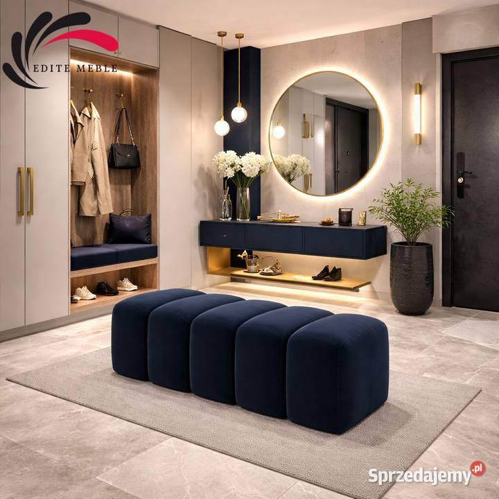 Pufa Tapicerowane Bubble Premium Granatowa Edite Warszawa