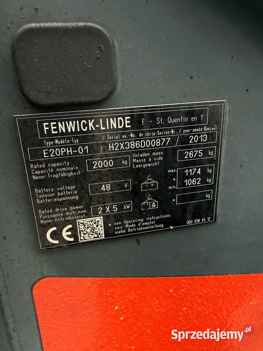wózek widłowy elektryczny LINDE E20PH przesuw Działoszyn