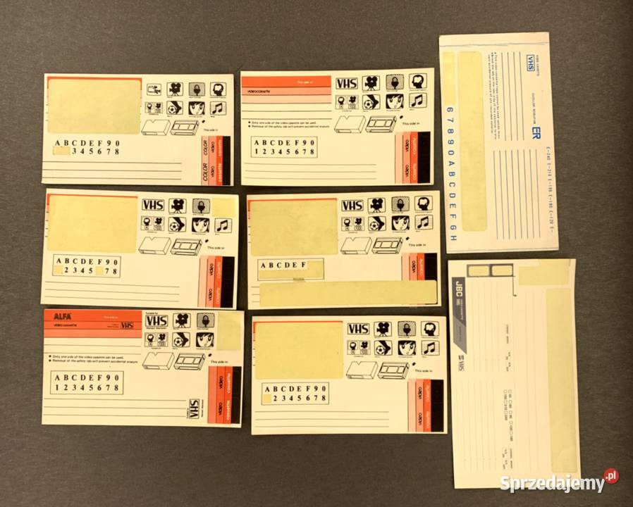Etykiety PRL na kasety Video naklejki Stalowa Wola
