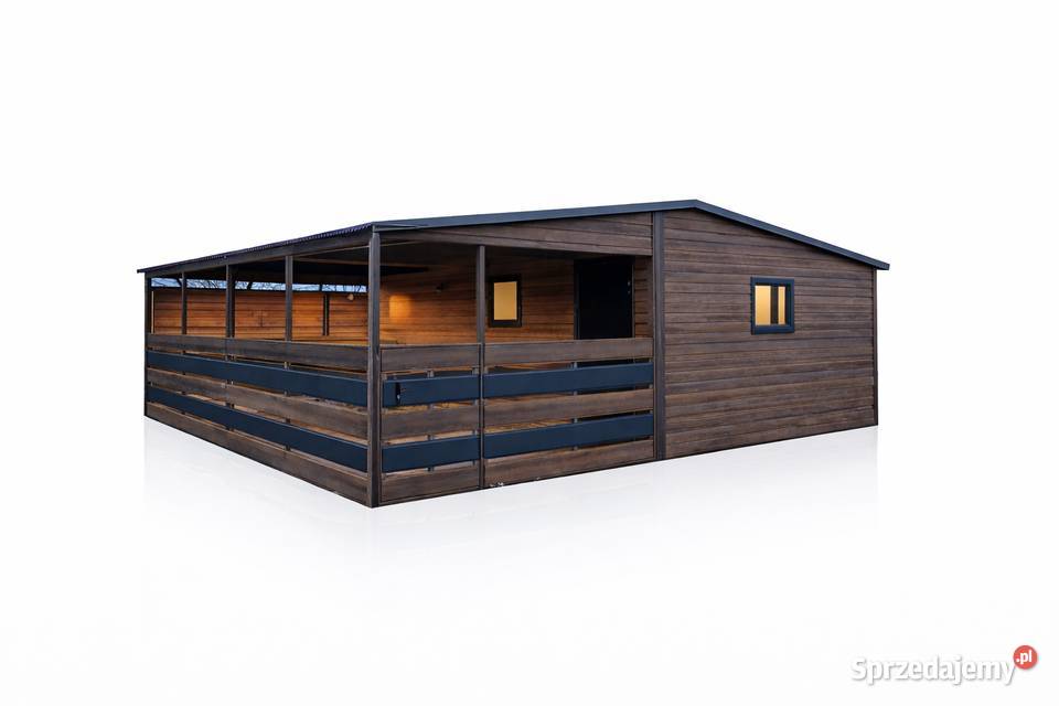 Domek ogrodowy 4x5m z tarasem 3×5m Winchester + Grafit PREMIUM