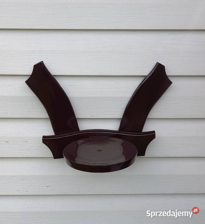 Kwietnik drewniany dwuramienny wieszak ścienny brązowy Dom i Ogród Małkinia Górna