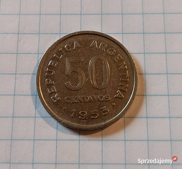 50 CENTAVOS 1953 ARGENTYNA lubelskie Piszczac