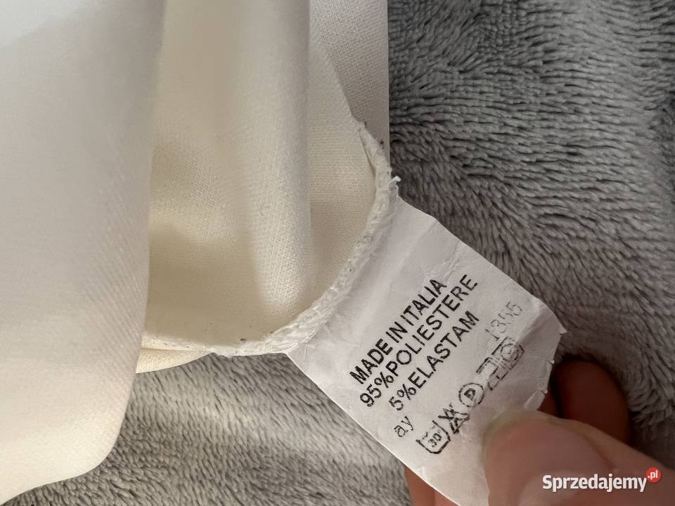 Włoska bluzka koszulka bez rękawów kremowa Jasło